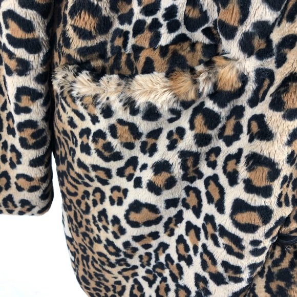 Sanctuary Black Brown Faux Fur Over the Rainbow Lined Jacket Coat - Picture 5 of 10